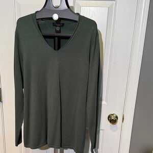 Grace Moss Green V-Neck Long Sleeve Tunic